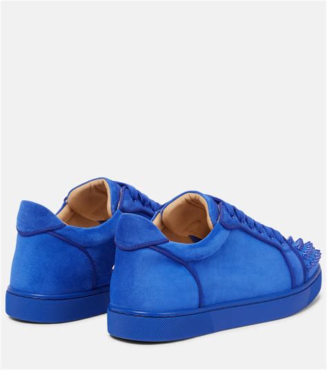 Vieira Spikes Suede Sneakers in Blue - Christian Louboutin | Mytheresa