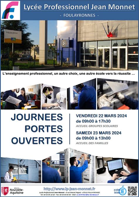 Journees Portes Ouvertes Lycée Professionnel Régional Jean Monnet