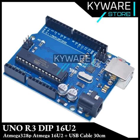 Jual Arduino Uno R3 Dip Atmega328P Atmega 16U2 Logo Kabel Usb Terbaru