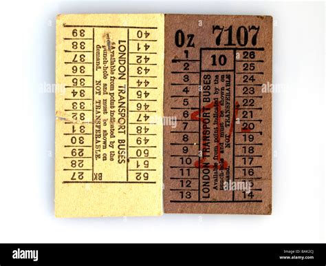 Old London Transport Bus Ticket Hi Res Stock Photography And Images Alamy