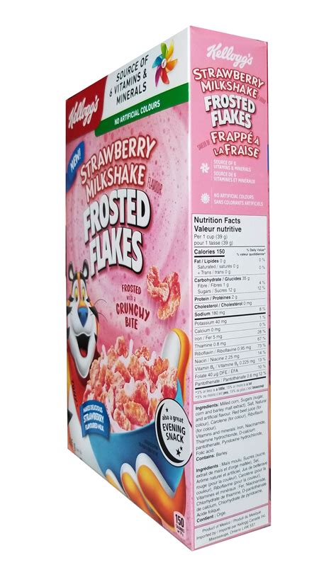 Kelloggs Strawberry Milkshake Flavored Frosted Flakes Cereal 435g15 Oz Box Imported From