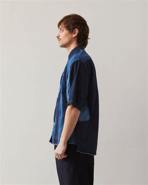 Kapital Patchwork Katmandu Shirt Indigo Glasswing