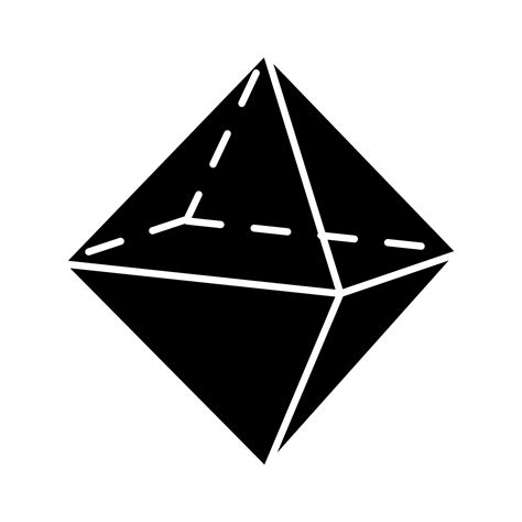 Octahedron Glyph Icon Double Pyramid Geometric Dimensional Figure