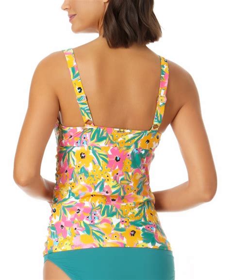 Anne Cole Womens Sunshine Floral Printed Underwire Twist Tankini Top