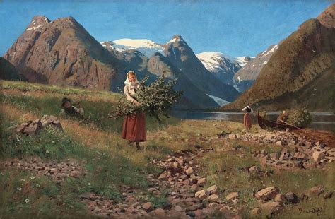 Dahl Hans Fjordlandskap Med Figurer Som Plockar Ris Flickr