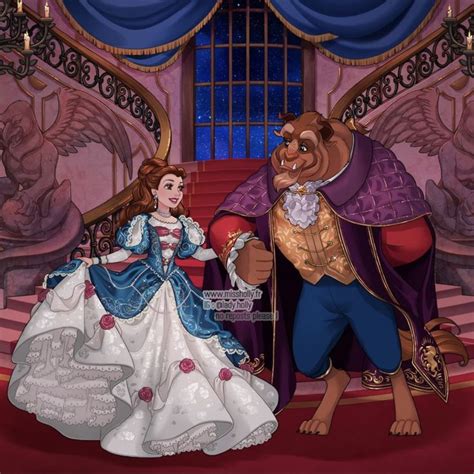 The Beauty And The Beast Are Talking To Each Other In Front Of A