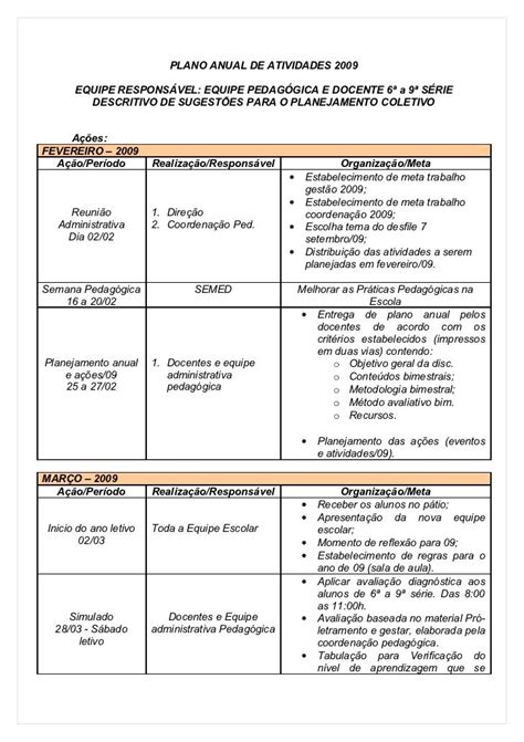 Plano De A O Da Coordena O Pedag Gica Do Ensino Fundamental Ensino