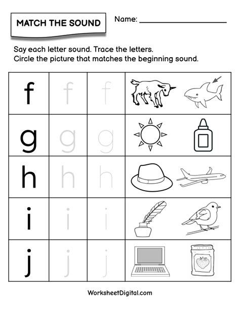 Free Beginning Sounds Worksheet Letter J Free4classrooms Free Practice Beginning Letter Sound