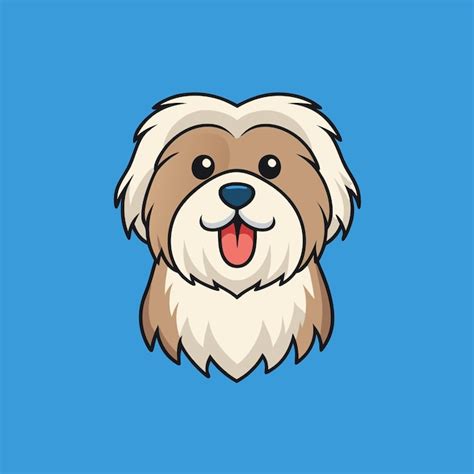 A Simple Vector Cartoon Lhasa Apso Dog Winks Premium Ai Generated Vector