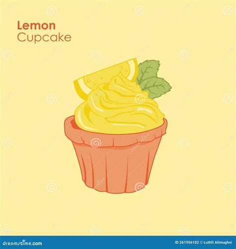 Realistic Lemon Cupcake Illustration Stock Vector Stock Illustration