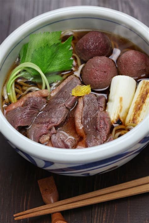 Kamo Nanban Soba Buckwheat Noodles With Duck And Leeks Stock Image Image Of Breast Japan