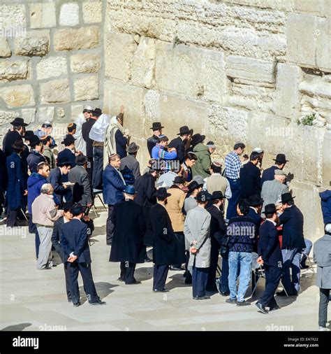 Jews Praying At Western Wall Jerusalem Israel Stock Photo Alamy