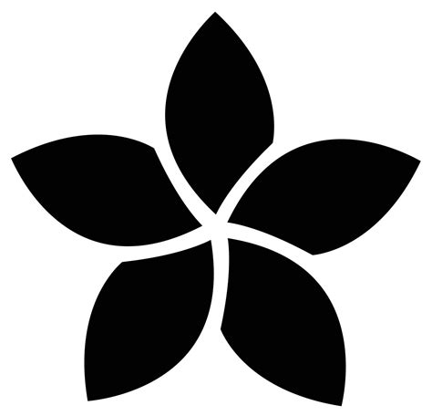 Frangipani Plumeria Flower Icon Frangipani Sign Plumeria Symbol Flat