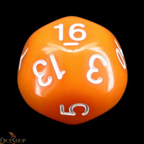 Impact Opaque Orange And White D16 Dice Thediceshoponline