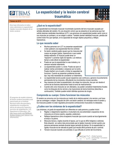 La Espasticidad Y La Lesión Cerebral Traumática