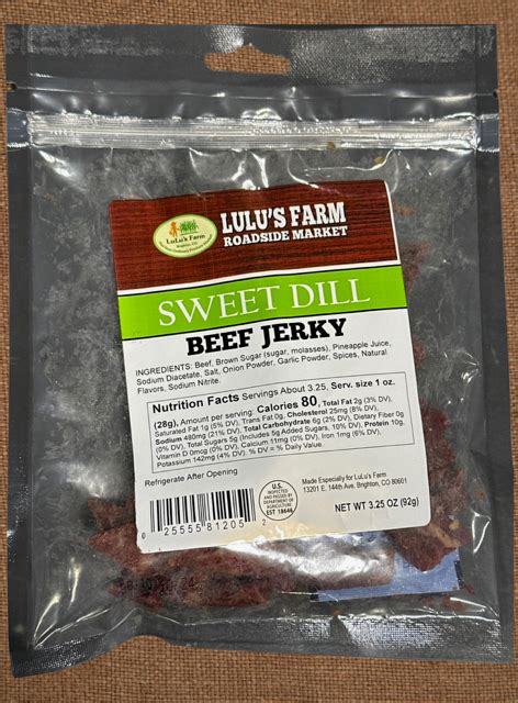 Sweet Dill Beef Jerky The Chili Guys Lulus Farm