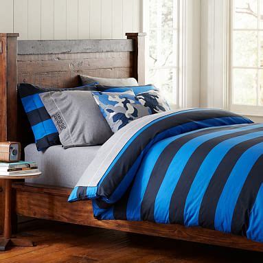 Rugby Stripe Boys Duvet Cover + Pillowcases | Sale | Pottery Barn Teen