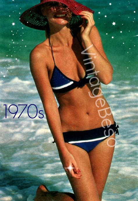 Bikini Crochet Pattern Vintage S Striped Wow Swimwear Etsy