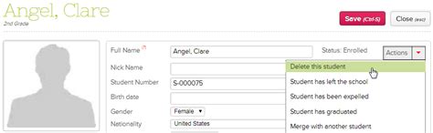 permanently delete student record quickschools support