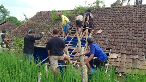 Akibat Angin Kencang Dua Rumah Warga Di Garut Tertimpa Pohon Tumbang