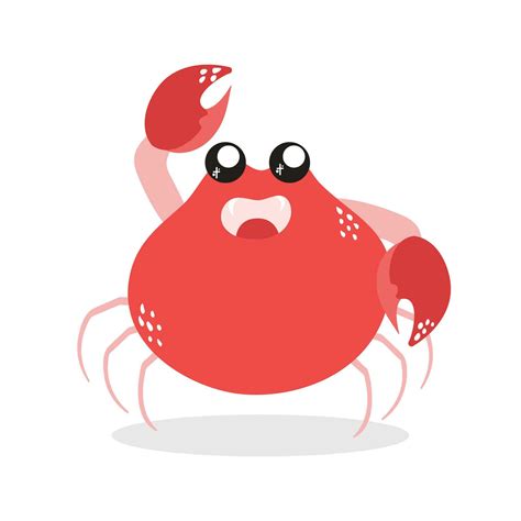 Cute And Funny Crab Cartoon Character Isolated In White Background