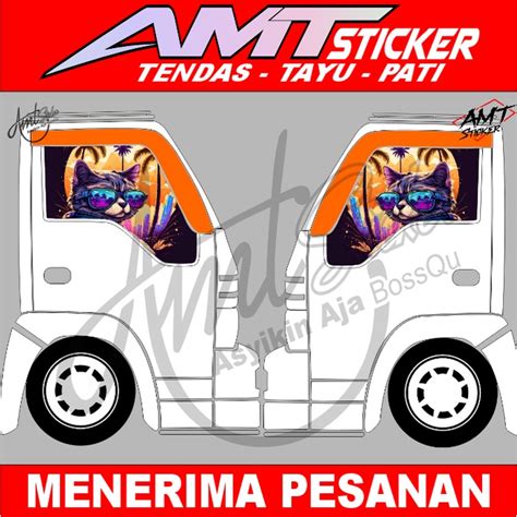 Jual Stiker One Way Truk Nkr Elf Macan Bisa Custom Request Shopee