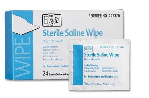 Saline Wipe Hygea Individual Packet Saline Unscented Count Pack