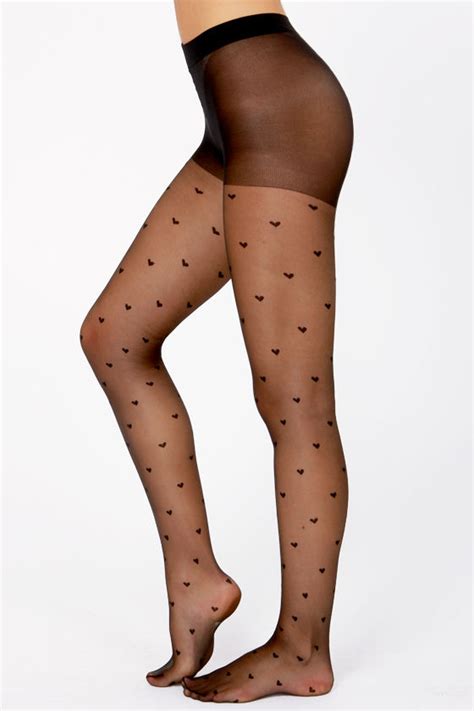 Tabbisocks Tights Heart Tights Black Tights Print Tights 21 00