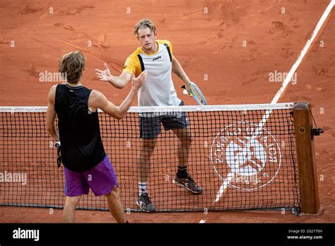 Paris France 8th June 2021 Alexander Zverev L Of Germany Shakes Hands With Alejandro