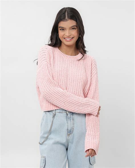 Riachuelo Su Ter Cropped Juvenil Em Tricot Rosa Y C By Riachuelo