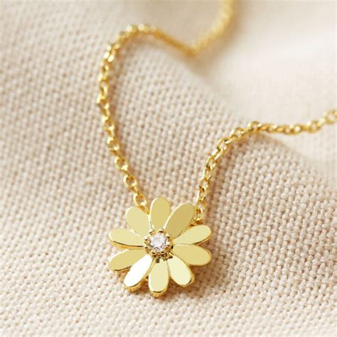 Daisy Charm Necklace In Gold Lisa Angel