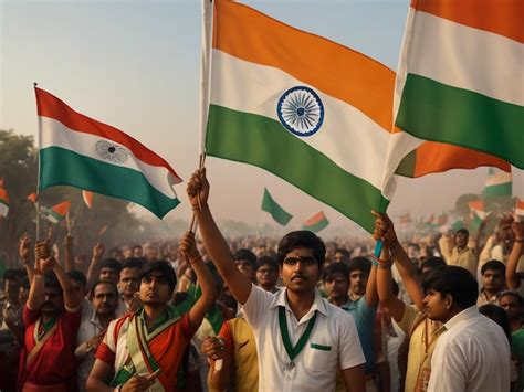 Premium Photo People Carrying Indian Flag Symbol Of National Pride