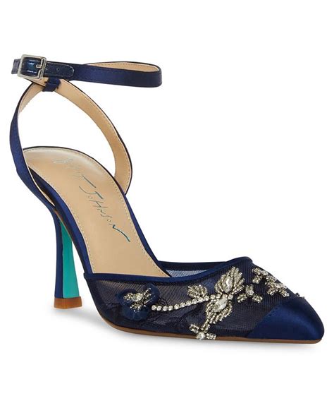 Betsey Johnson Womens Micki Embroidered Evening Pumps Macys