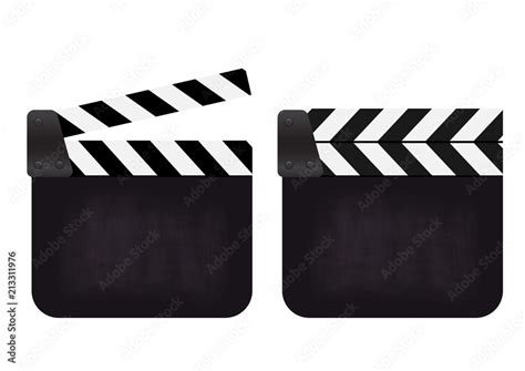 Clapperboard Movie Clapper Vector Open Blank Black Clapper Board For