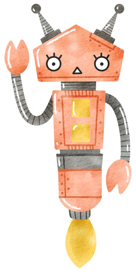 Cute Robot Hand Paint Watercolor 13171969 Png