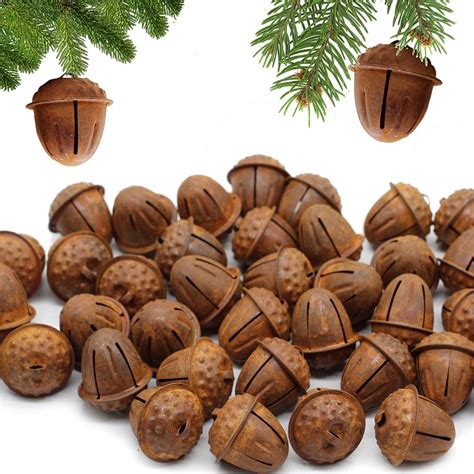 20 Pc Country Primitive Rusty Acorn Jingle Bells Rustic Farmhouse Home