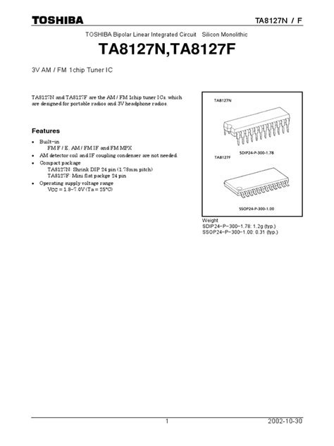 Ta8127 Toshibasemiconductor Pdf Reliability Engineering Frequency