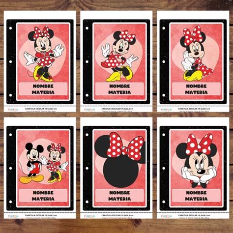 Kit Imprimible Etiquetas Escolares Minnie Mouse Rojo En Venta En Por