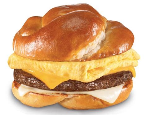 Carls Jrs And Hardees New Breakfast Sandwich Comes On An Auntie Annes Pretzel Roll