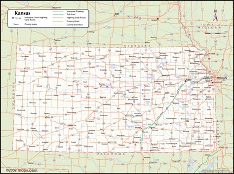 Kansas Wall Map with Counties by Maps.com - MapSales