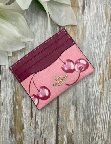 Coach Slim Id Card Case With Cherry Print EBay