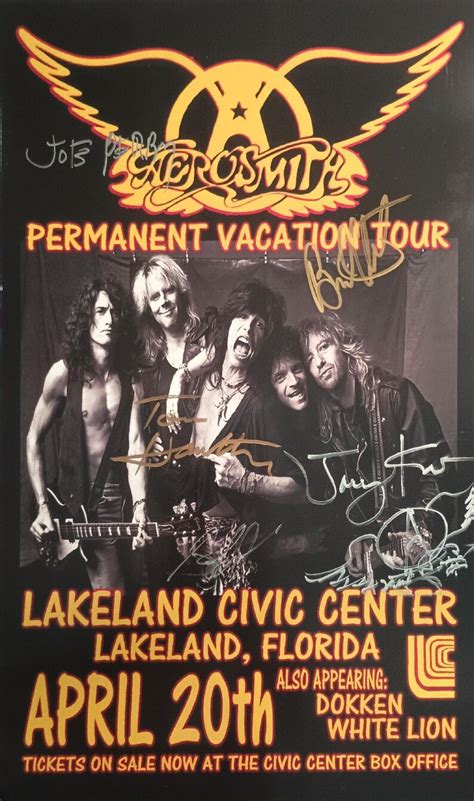 1988 Aerosmith Original Concert Poster REPRODUCTION RP Autographed By ...