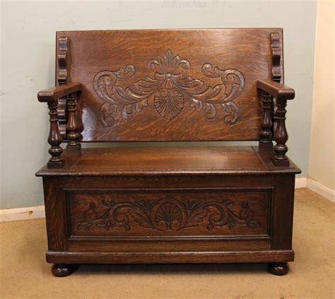 Antique Oak Settle Monks Bench Seat Antiques Atlas