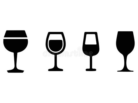 Silhouette Vector Design of Wine Glasses Stock Illustration ...