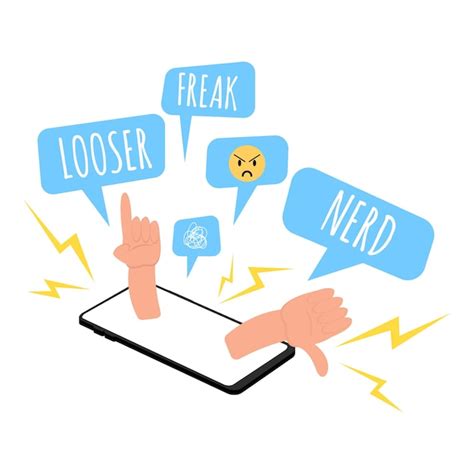 Premium Vector Cyber Bullying Illustration With Smartphone