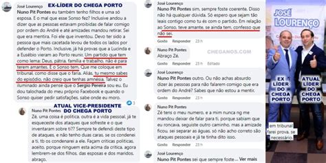 Ex líder do Chega Porto diz que Deputado do Chega teve amante e diz ter