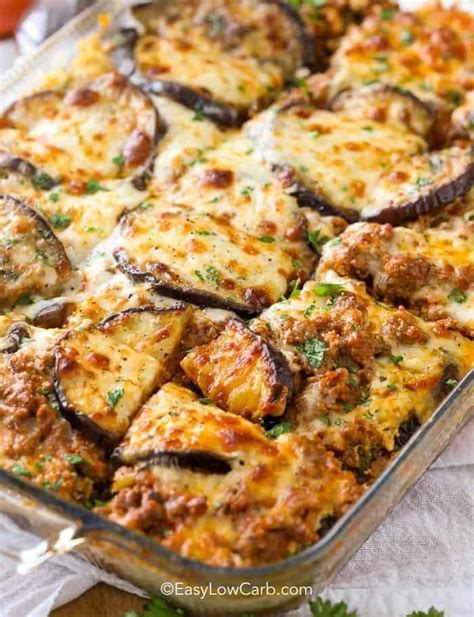 Low Carb Eggplant Lasagna Recipe With Cheese And Sausage