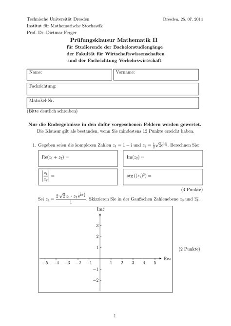 Klausur Sommersemester 2014 Fragen Technische Universit At Dresden