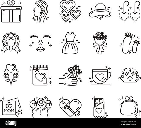 Bundle Of Mothers Day Icons Stock Vector Image And Art Alamy