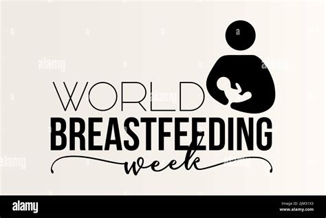 World Breastfeeding Week Black Script Calligraphy Vector Design For